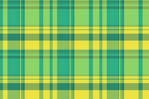 Seamless tartan plaid pattern featuring vibrant shades of green and yellow. T Stock Illustration