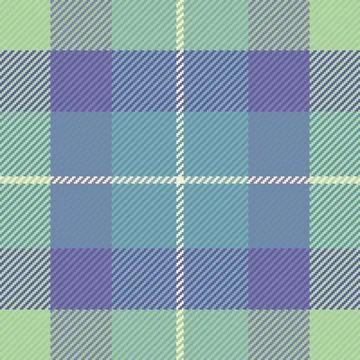 A seamless tartan plaid pattern featuring refreshing pastel blue, green, and  Stock Illustration