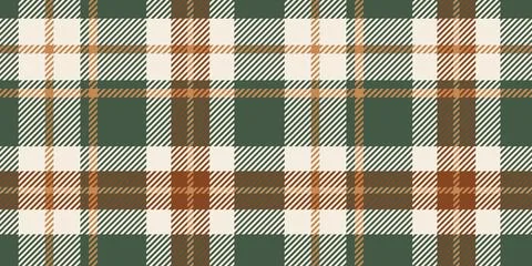 A seamless tartan plaid pattern in green, white, and brown tones. Ideal for t Stock Illustration