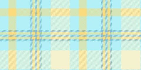 A seamless tartan plaid pattern in soft light blue and yellow hues. Perfect f Stock Illustration