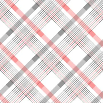 Seamless tartan plaid pattern in stripes of red, black and white. Checkered Stock Illustration