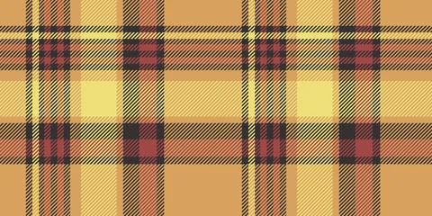 A seamless tartan plaid pattern in warm yellow, red, and brown tones with b.. Stock Illustration