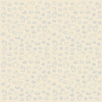 Seamless tea pattern Stock Illustration