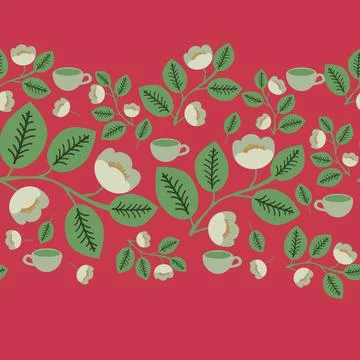 Seamless tea pattern Stock Illustration