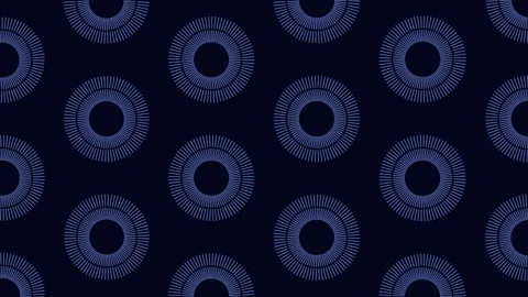 Seamless teal circular line pattern background animation on dark navy backdrop Stock Footage 334139427