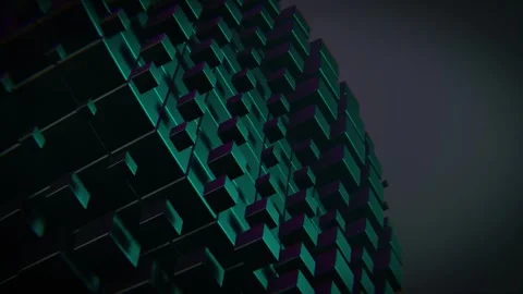 Seamless Teal Cube Loop Abstract 4K Motion Background for Events Stock Footage 314743134
