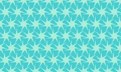 Seamless teal geometric pattern.  Abstract starburst design ideal for textile Stock Illustration