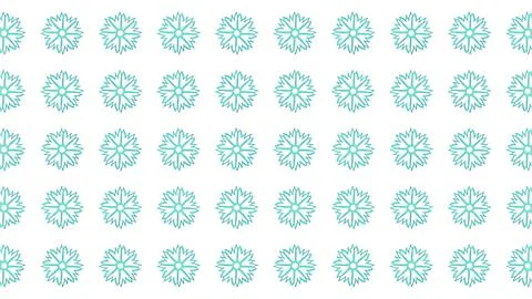 Seamless teal snowflake pattern on white background for winter season and C.. Illustrazione stock