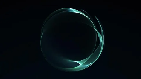 Seamless teal wireframe energy sphere loop on black background with clean f.. Stock Footage 340332008
