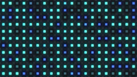Seamless technology background motion graphic with flashing blue squares Illustrazione stock