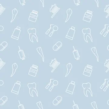 Seamless teeth light-blue pattern Stock Illustration