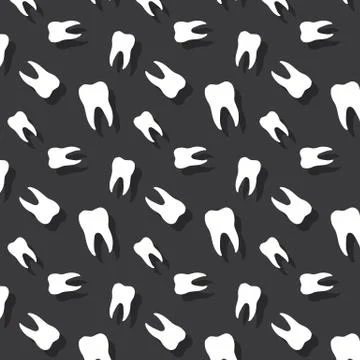 Seamless Teeth With Shadow Dark Pattern Stock Illustration