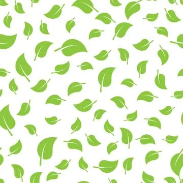 Seamless template texture with green leaves. Illustrazione stock