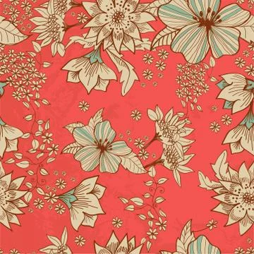 Seamless tender floral background Stock Illustration