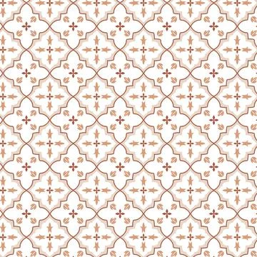 Seamless Terracotta Mediterranean Tile Pattern Stock Illustration