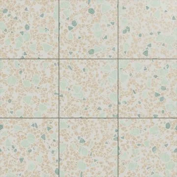 Seamless Terrazzo Grid Tiles Background Stock Illustration