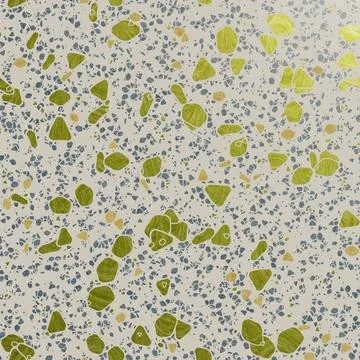 Seamless Terrazzo Pattern Background with Lime Green and Grey Stone Chips Illustrazione stock