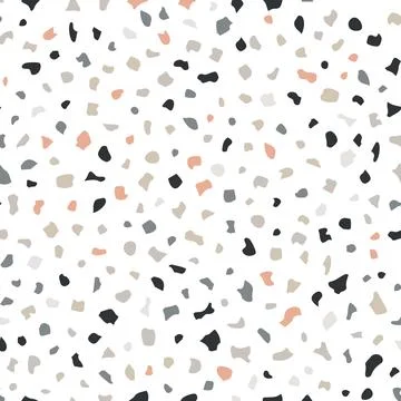 Seamless terrazzo pattern in grey and beige tones Stock Illustration