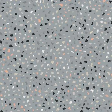 Seamless terrazzo pattern in grey and beige tones Stock Illustration