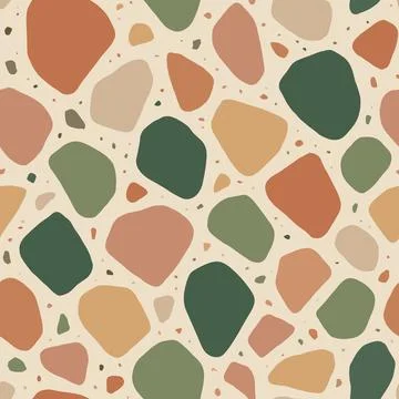 Seamless Terrazzo Vector Pattern 2 with Organic Natural Texture Stock Illustration