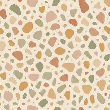 Seamless Terrazzo Vector Pattern with Organic Natural Texture Stock Illustration