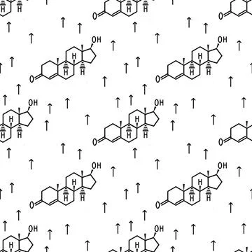 Seamless testosterone pattern Stock Illustration