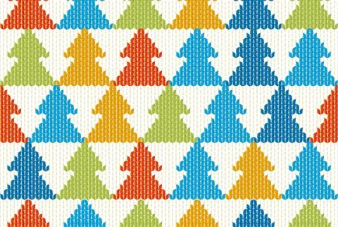 Seamless textile Christmas background with tree pattern. Stock Illustration