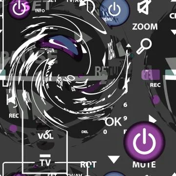 Seamless textile pattern of controls TV remote Illustrazione stock