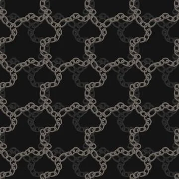 Seamless textile pattern featuring chain links in a repeating design for ve.. Stock Illustration