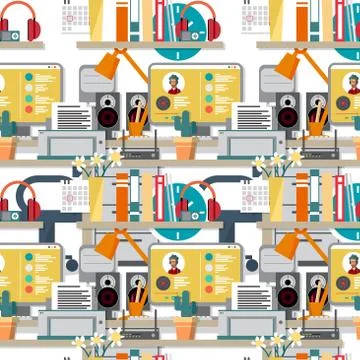 Seamless textile pattern with flat modern design vector concept Stock Illustration