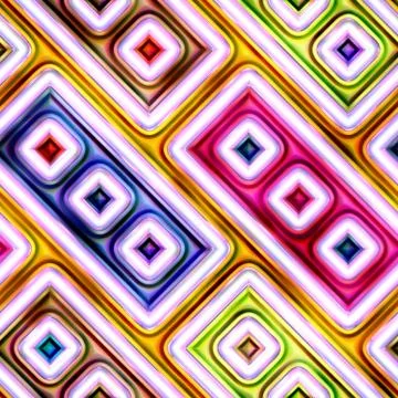 Seamless texture of abstract bright shiny colorful geometric shapes Illustrazione stock