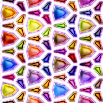 Seamless texture of abstract bright shiny colorful geometric shapes Illustrazione stock