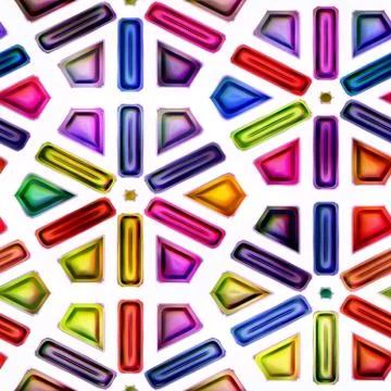 Seamless texture of abstract bright shiny colorful geometric shapes Stock Illustration