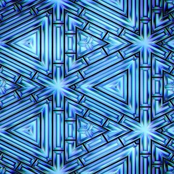 Seamless texture of abstract bright shiny colorful geometric shapes blue Stock Illustration