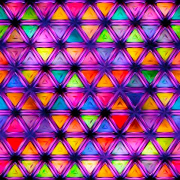 Seamless texture of abstract bright shiny colorful geometric shapes Stock Illustration