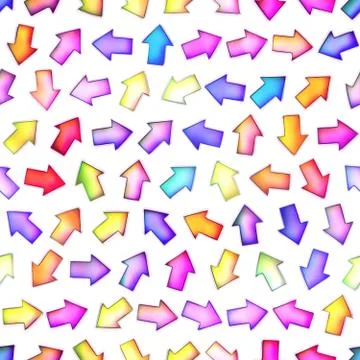 Seamless texture of abstract bright shiny colorful arrows, Stock Illustration