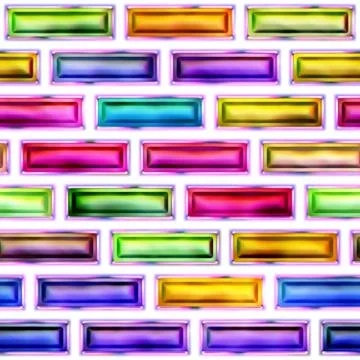 Seamless texture of abstract bright shiny colorful geometric shapes Stock Illustration