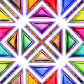Seamless texture of abstract bright shiny colorful geometric shapes Stock Illustration