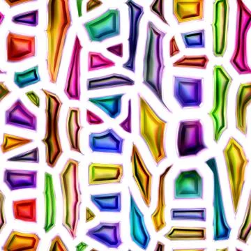 Seamless texture of abstract bright shiny colorful geometric shapes Stock Illustration