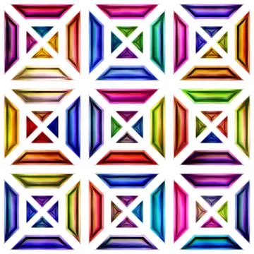 Seamless texture of abstract bright shiny colorful geometric shapes Stock Illustration