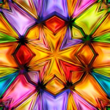 Seamless texture of abstract bright shiny colorful geometric shapes Stock Illustration