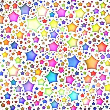 Seamless texture of abstract bright shiny colorful stars Stock Illustration