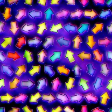 Seamless texture of abstract bright shiny colorful arrows Stock Illustration