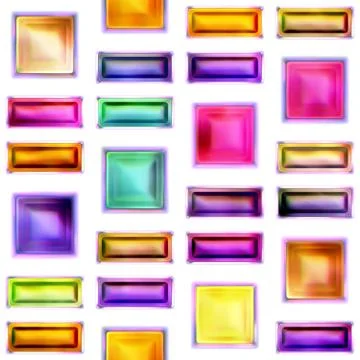 Seamless texture of abstract bright shiny colorful geometric shapes Stock Illustration