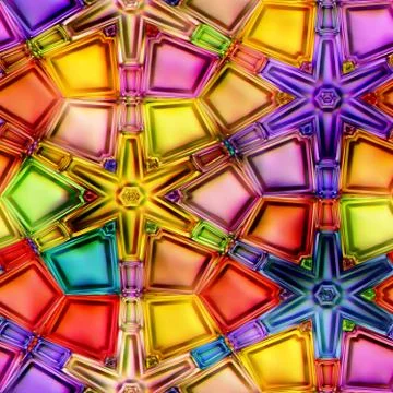 Seamless texture of abstract bright shiny colorful geometric shapes Stock Illustration