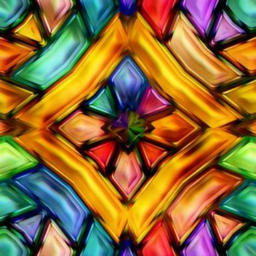 Seamless texture of abstract bright shiny colorful geometric shapes Stock Illustration