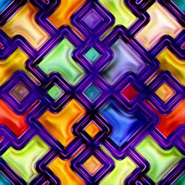 Seamless texture of abstract bright shiny colorful geometric shapes Stock Illustration
