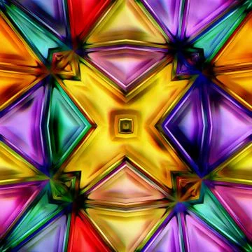 Seamless texture of abstract bright shiny colorful geometric shapes Stock Illustration