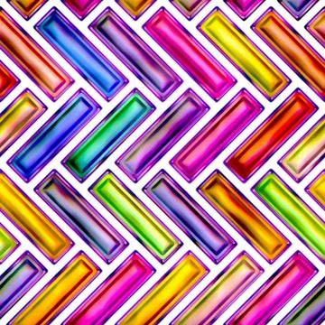 Seamless texture of abstract bright shiny colorful geometric shapes Stock Illustration