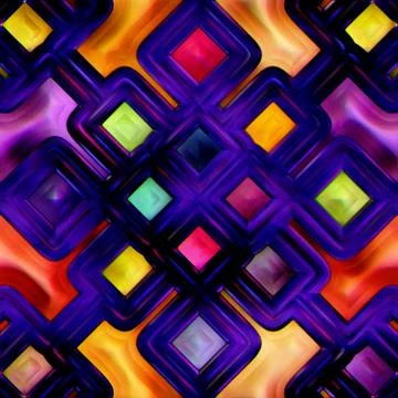 Seamless texture of abstract bright shiny colorful geometric shapes Stock Illustration